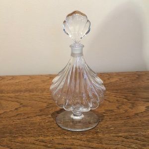 Vintage Baccarat Crystal Perfume Bottle With Scalloped Shell Design